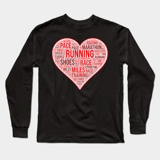 Running Heart Red Long Sleeve T-Shirt